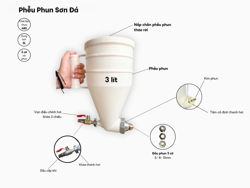 Súng Phun sơn đá (Phễu phun sơn đá)