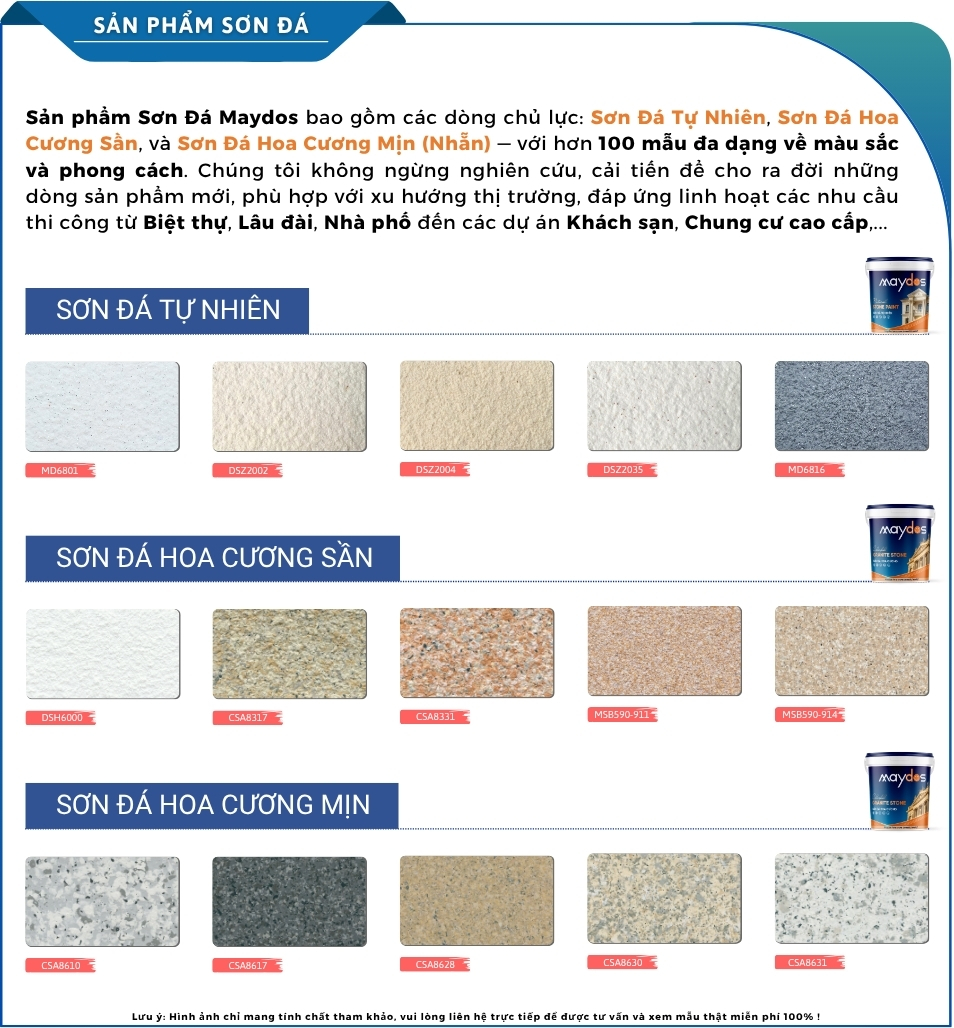 Maydos Thi Công Sơn Đá Tự Nhiên, Sơn Đá Hoa Cương Sần - Mịn