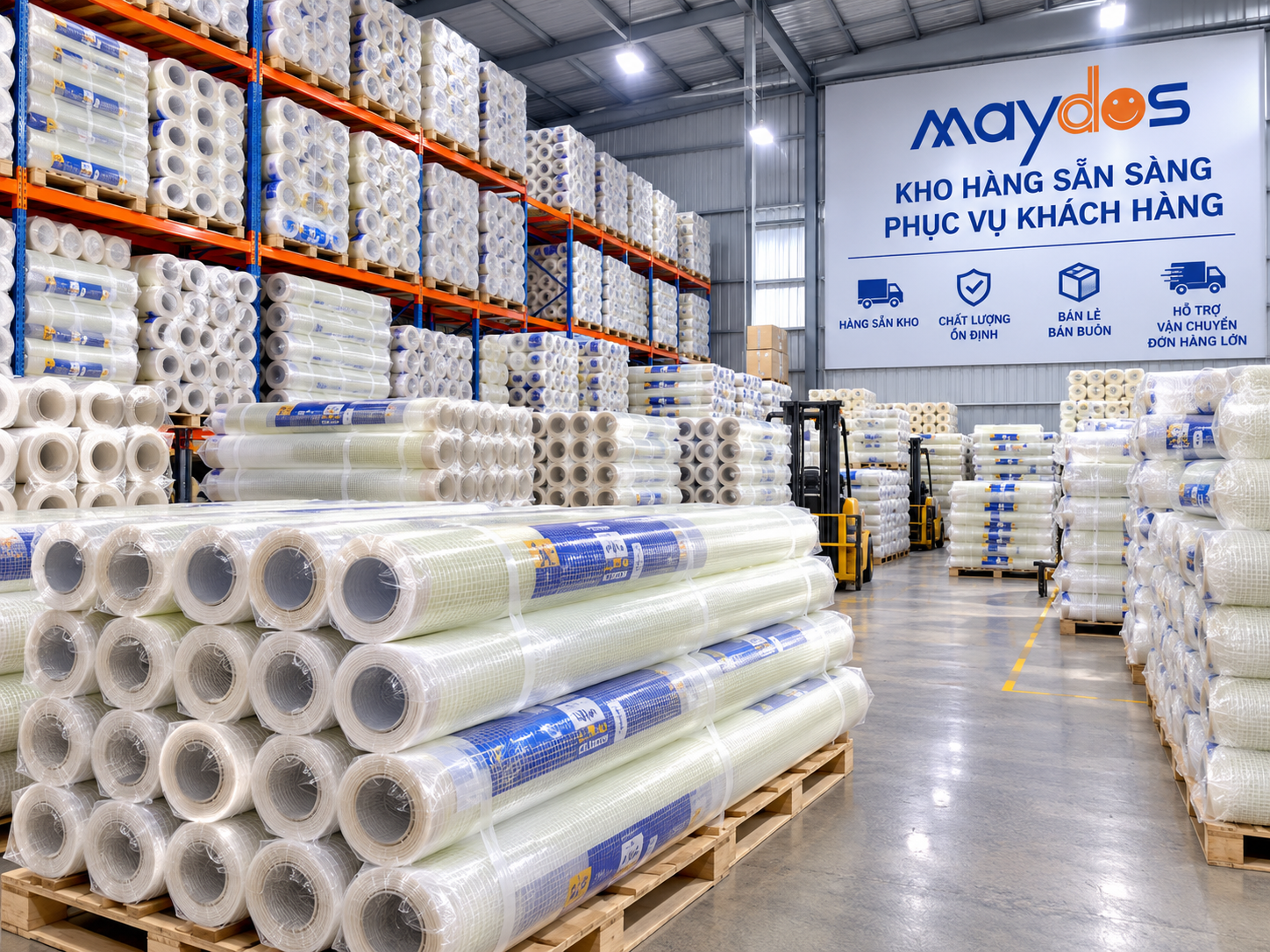 Lưới Thủy Tinh Kháng Kiềm Gia Cố Tường – Giải Pháp Chống Nứt Hiệu Quả, Giá Tốt Tại Maydos Kho hang luoi thuy tinh Maydos